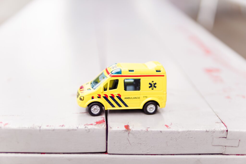 small toy ambulance vehicle